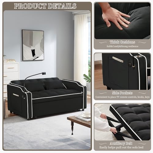 3-in-1 Convertible Sleeper Sofa Bed for Small Spaces
