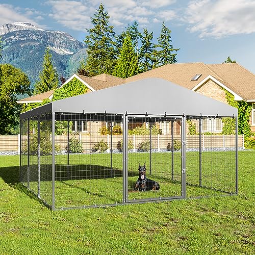 Large Rustproof Outdoor Dog Kennel with Roof